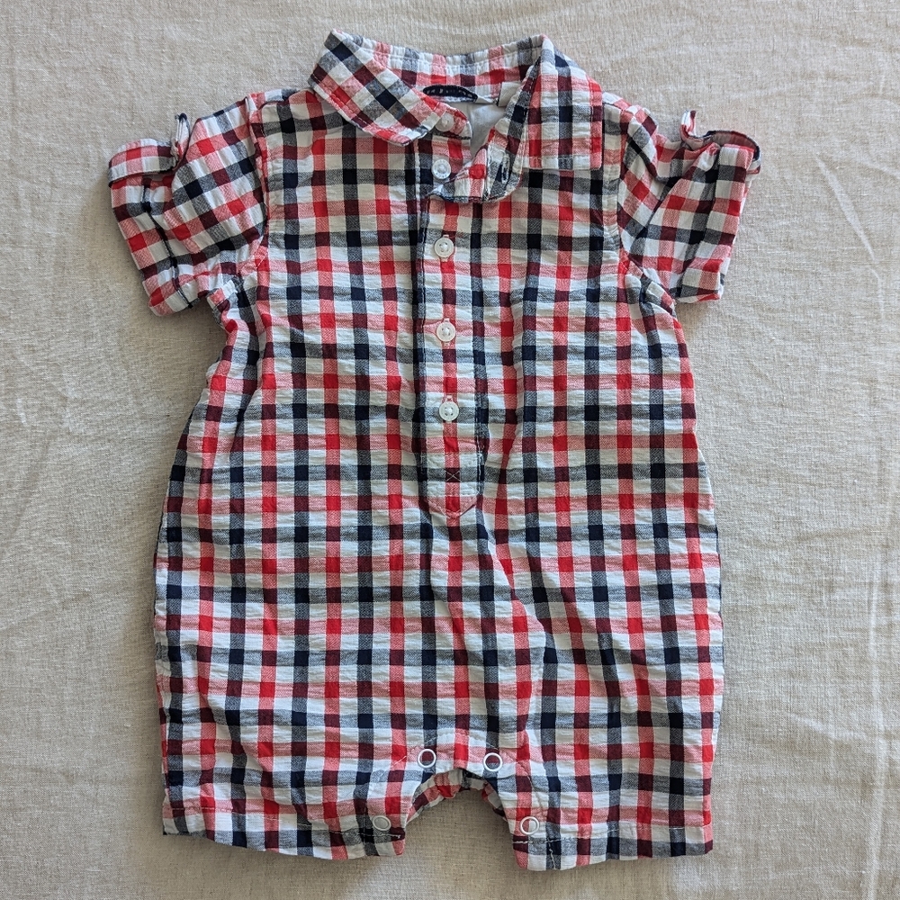 Janie & Jack Gingham Romper 0-3m